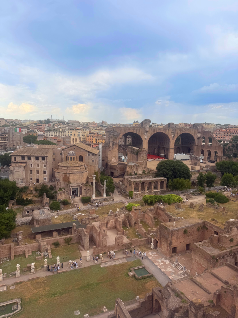 View of the Roman Forum from above at Palatine Hill
